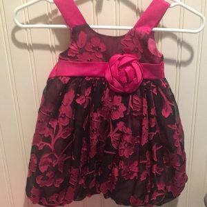 Jessica Ann girls floral puffy formal party holiday dress sleeveless size 18M